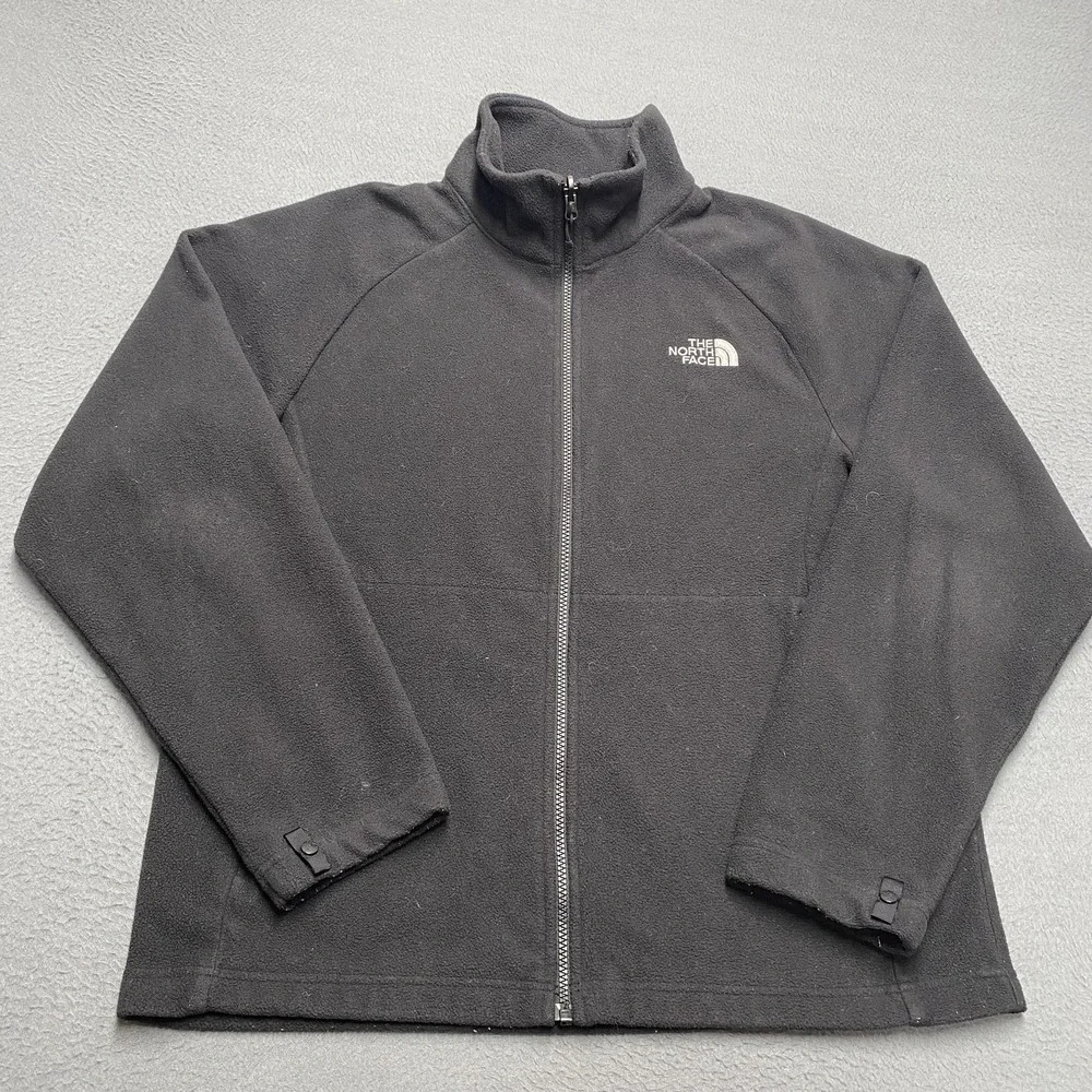 The North Face Jacket Mens Medium Gray Fleece Full Zip Collared Hiking Outdoor